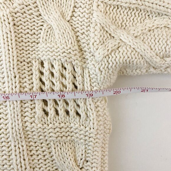 VTG Krystal Kobe Ramie Cotton Blend Ivory Pullover Knit Slouchy Sweater Sz L - Picture 7 of 10